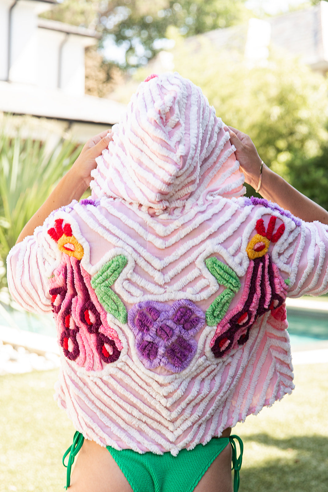 Pretty as a Peacock Cropped Hoodie
