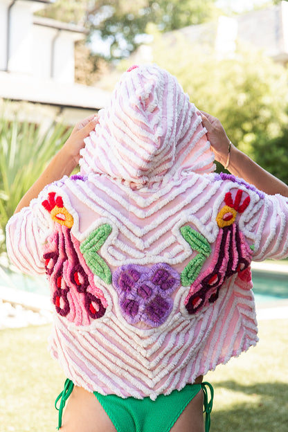 Pretty as a Peacock Cropped Hoodie